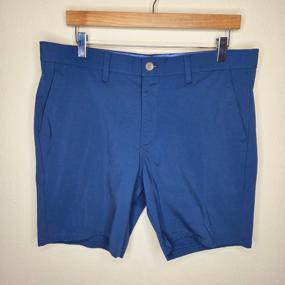 Johnnie-O Mens Blue Natural Performance Golf Shorts Size 34 Stretch